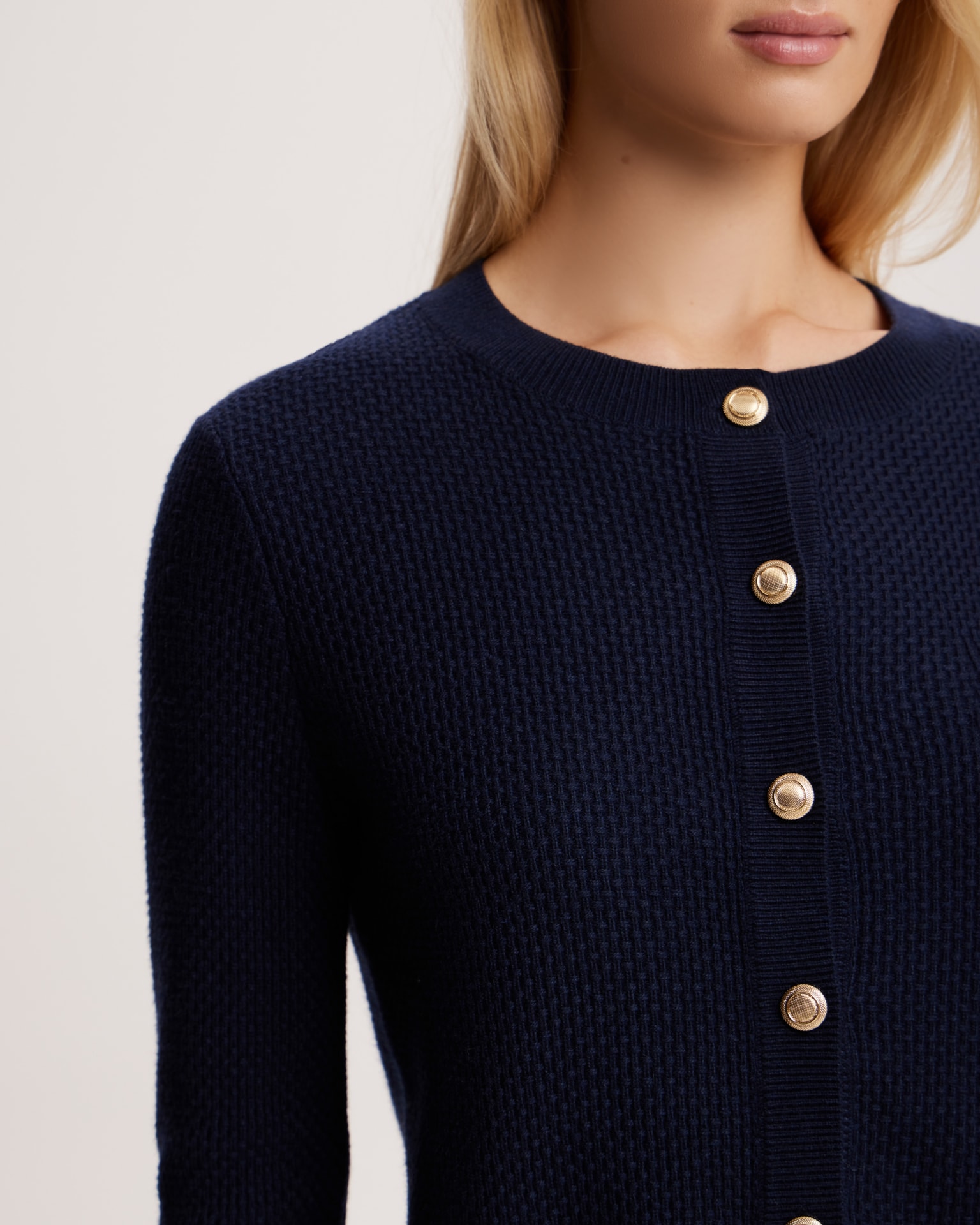 Merino wool cardigan, Dark Navy — photo 7