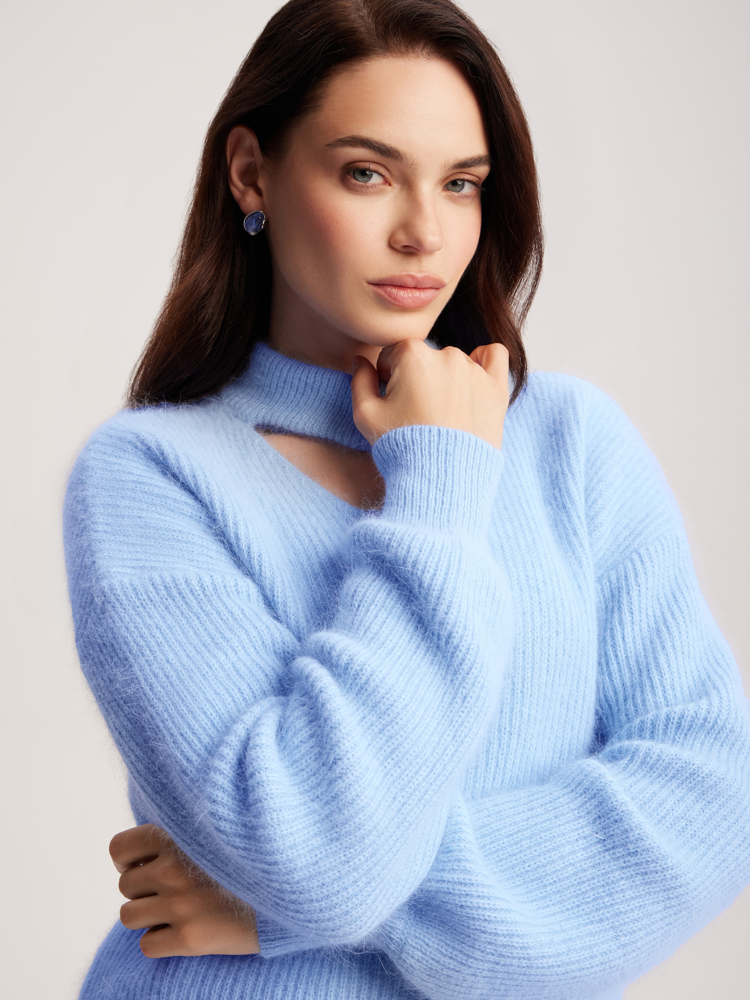 Soft angora jumper, Sky Blue — photo 6
