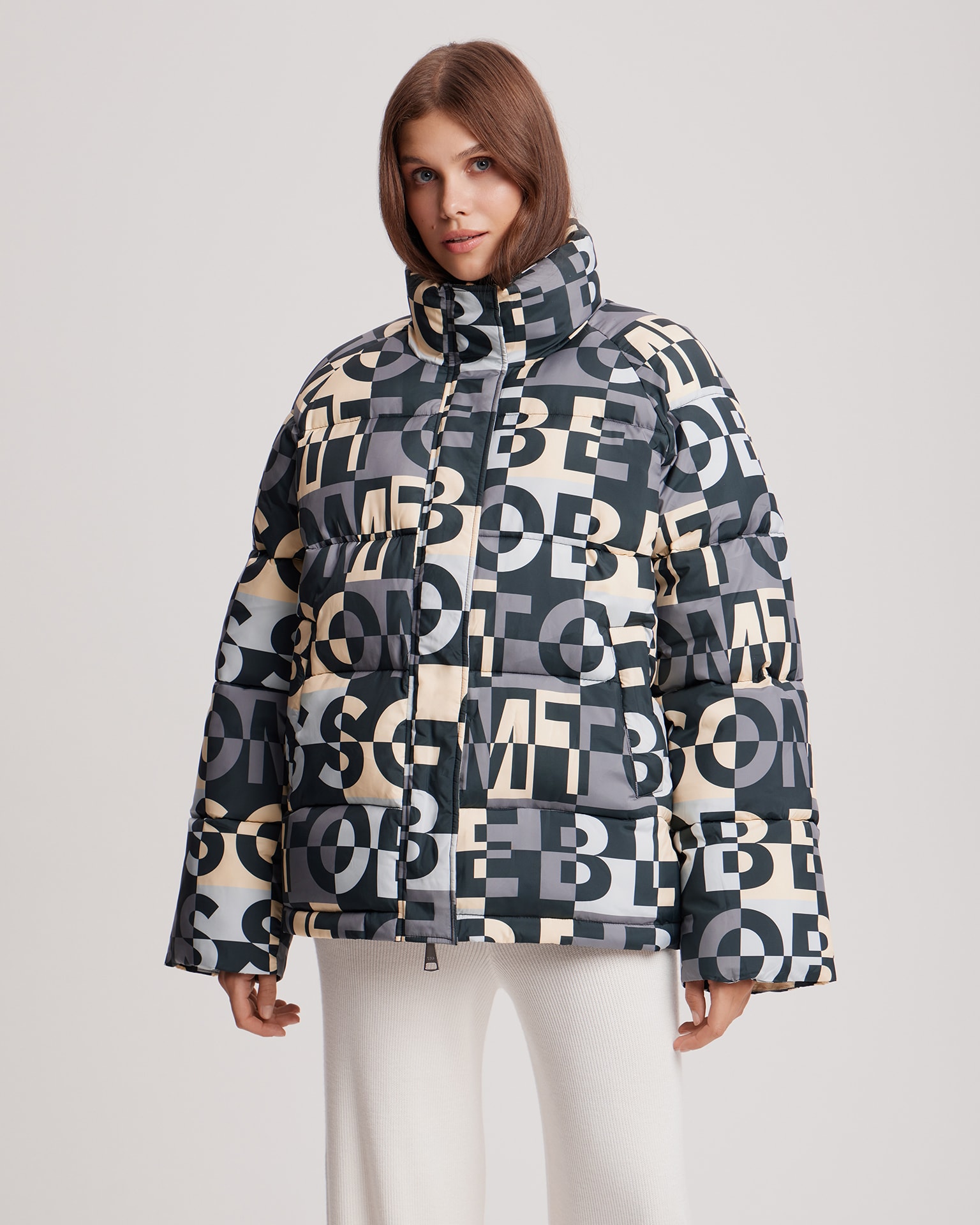 Down jacket with limited edition print, Grey — photo 5