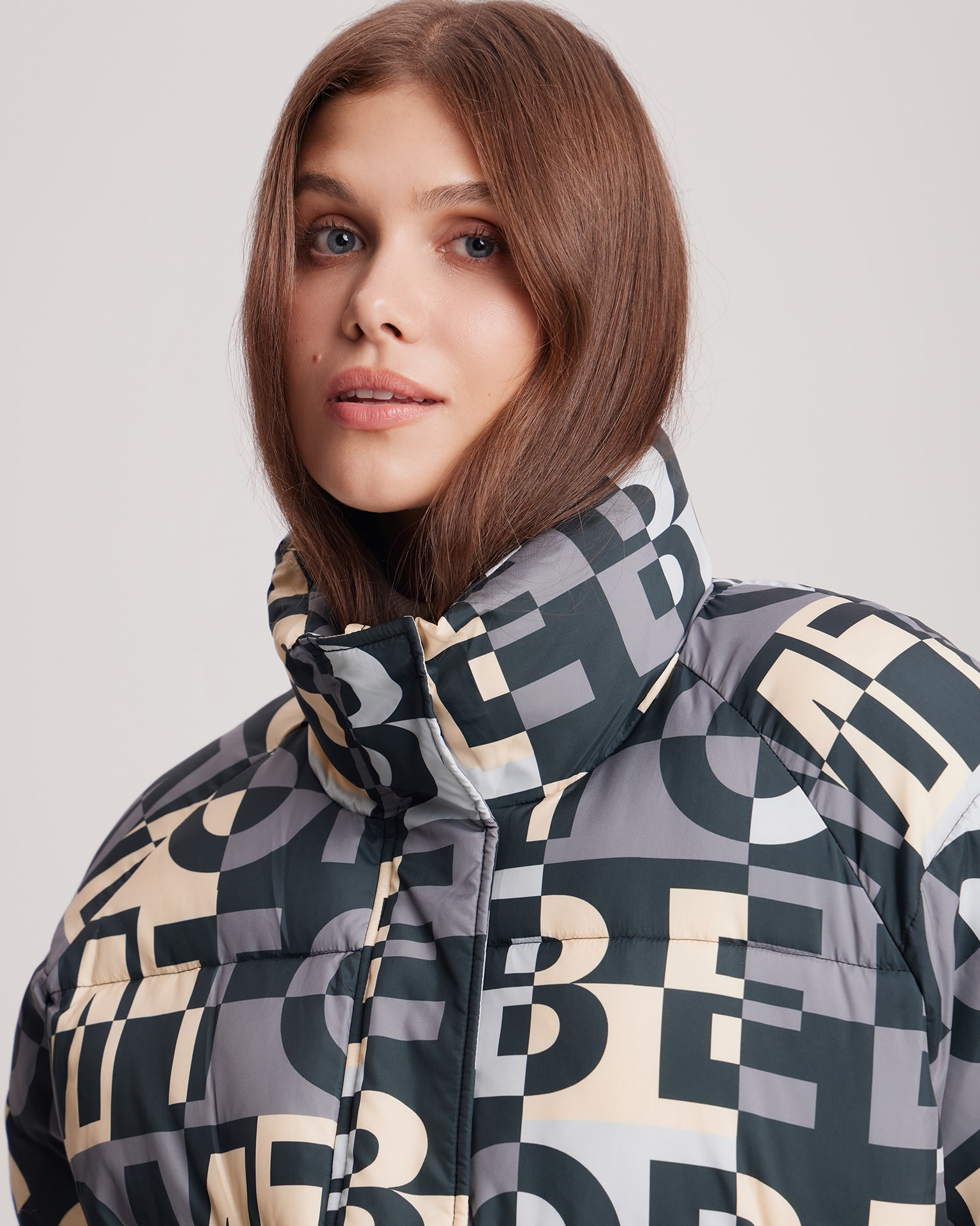 Down jacket with limited edition print, Grey — photo 6