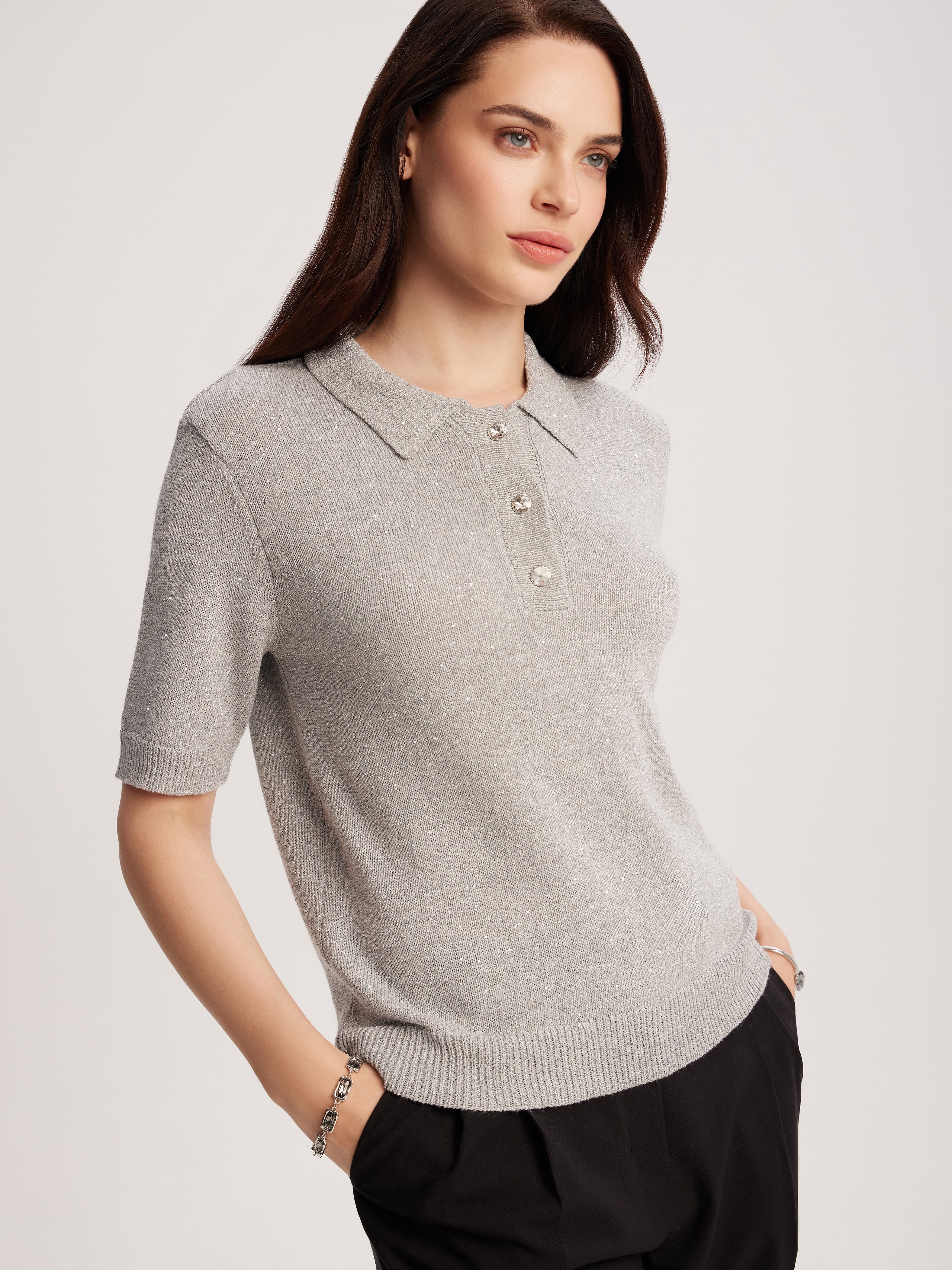 polo shirt with lurex