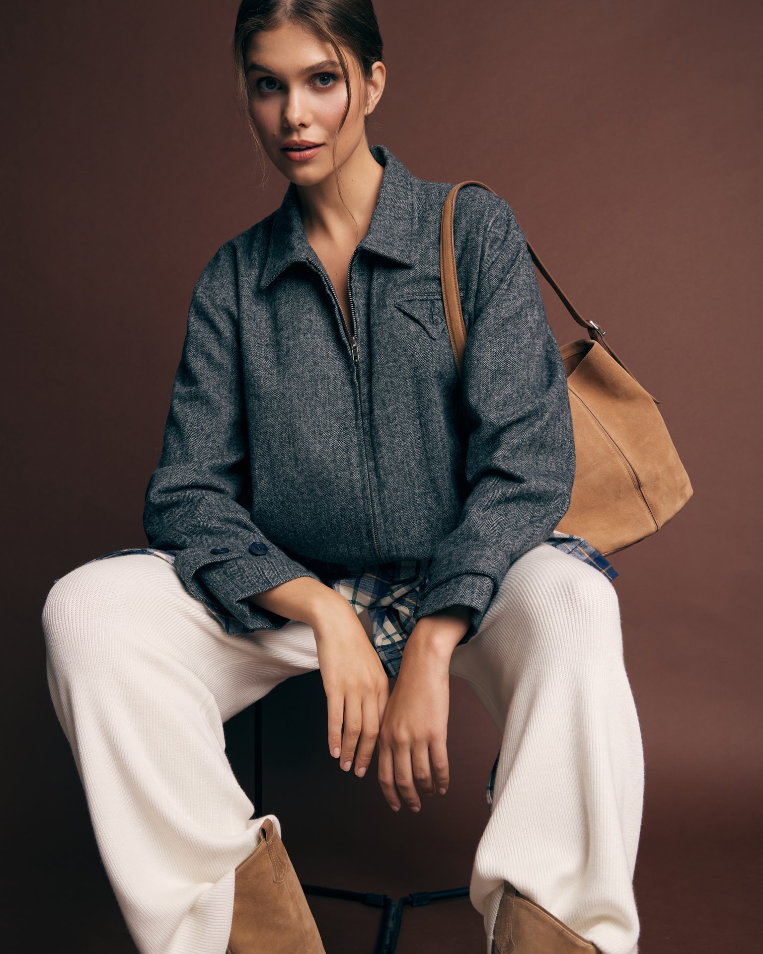 Wool bomber jacket, Dark Grey