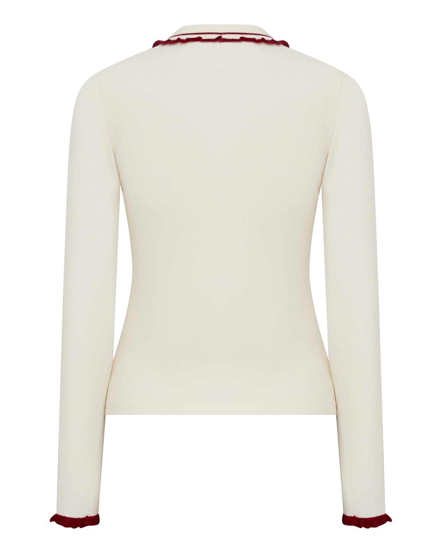 long-sleeved polo shirt, Milk — photo 9