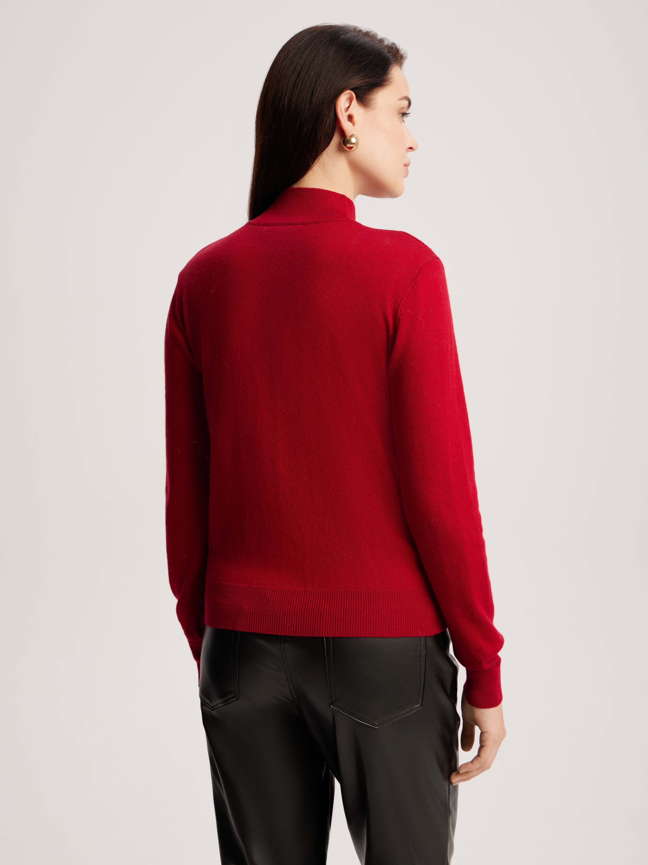 Jumper with accent buttons, Red — photo 7