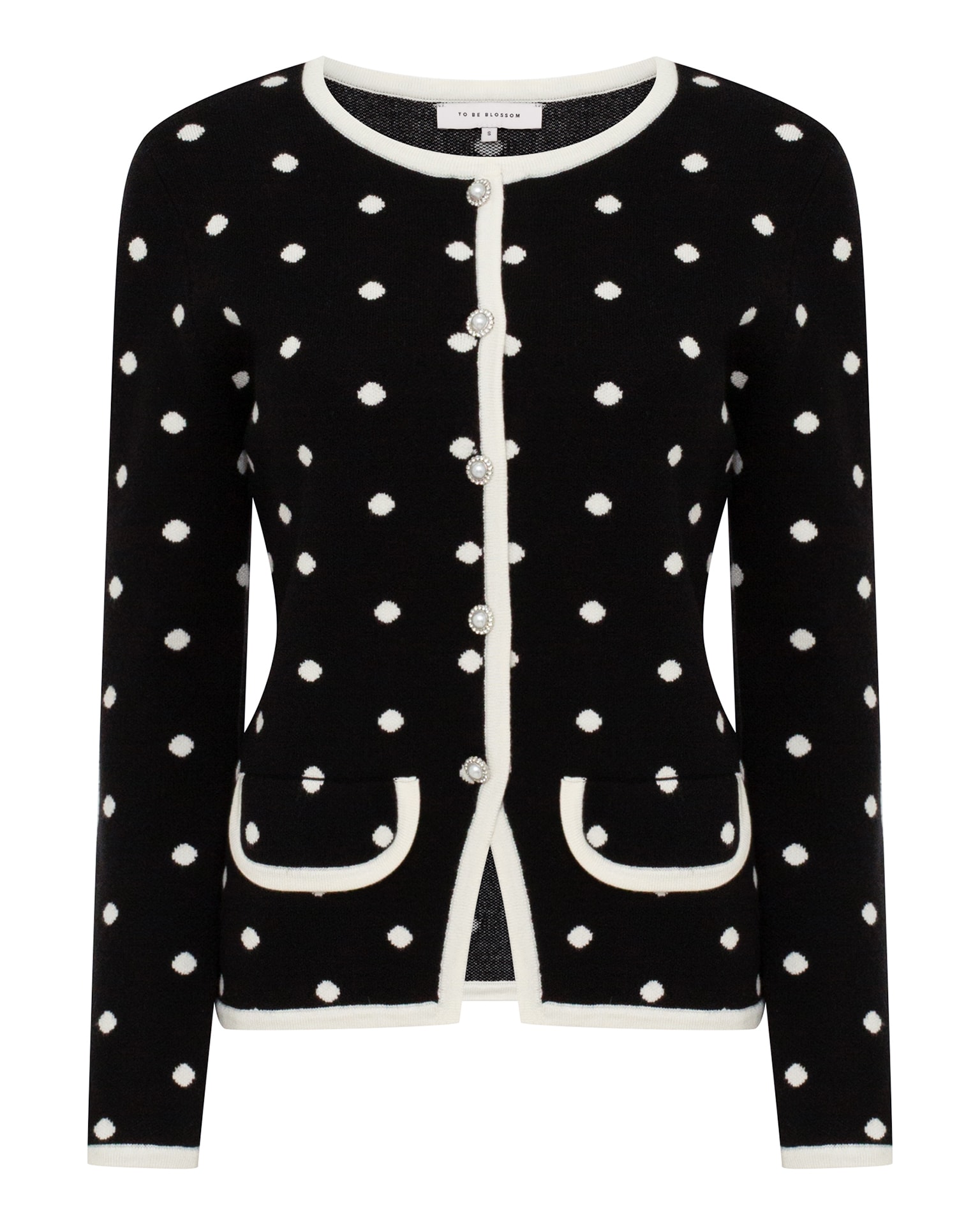 Polka dot cardigan, Black — photo 2