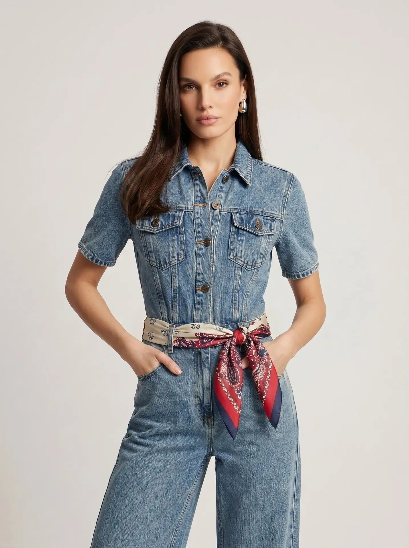 denim overalls, blue — photo 2