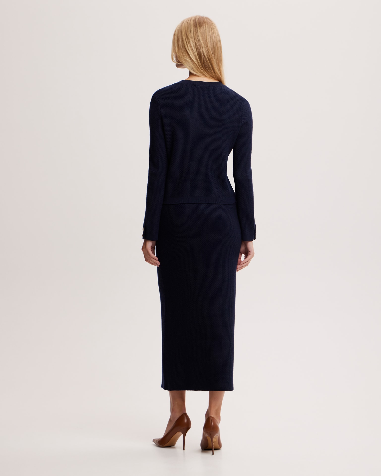 Merino wool cardigan, Dark Navy — photo 3