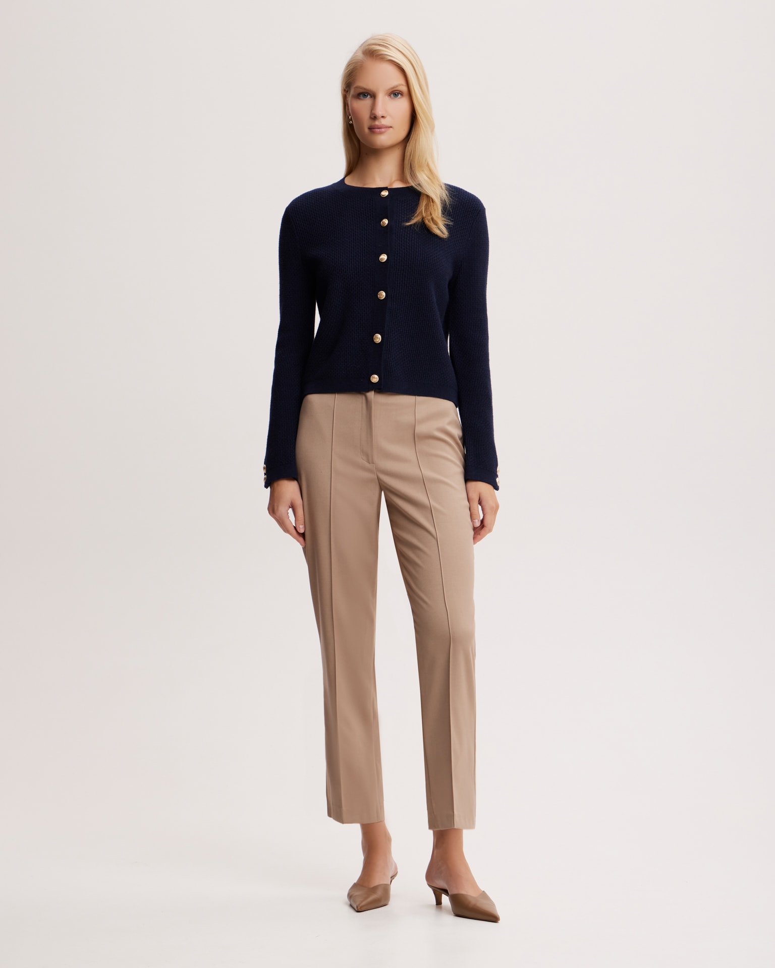 Merino wool cardigan, Dark Navy — photo 4