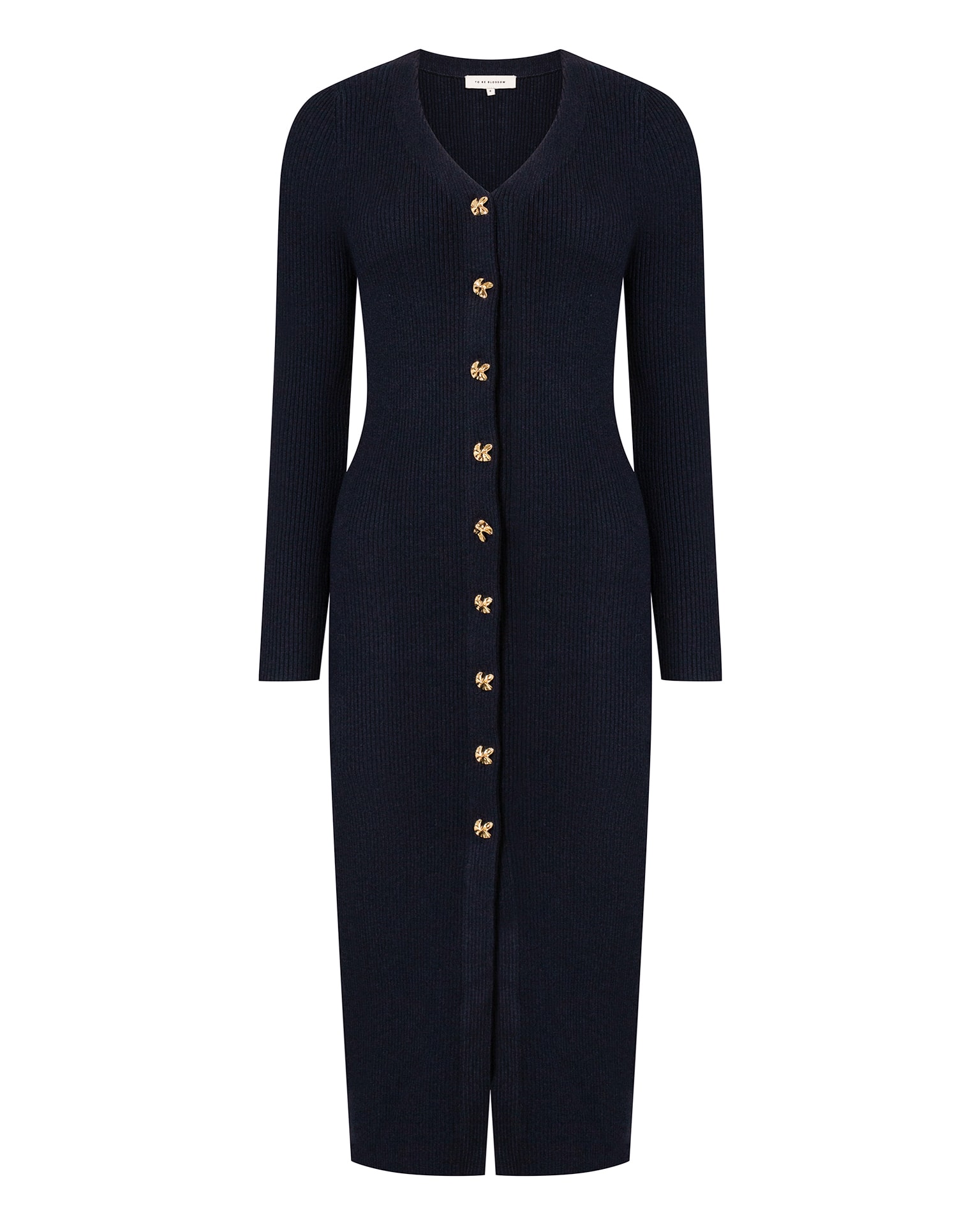Merino wool dress, Navy blue. — photo 3
