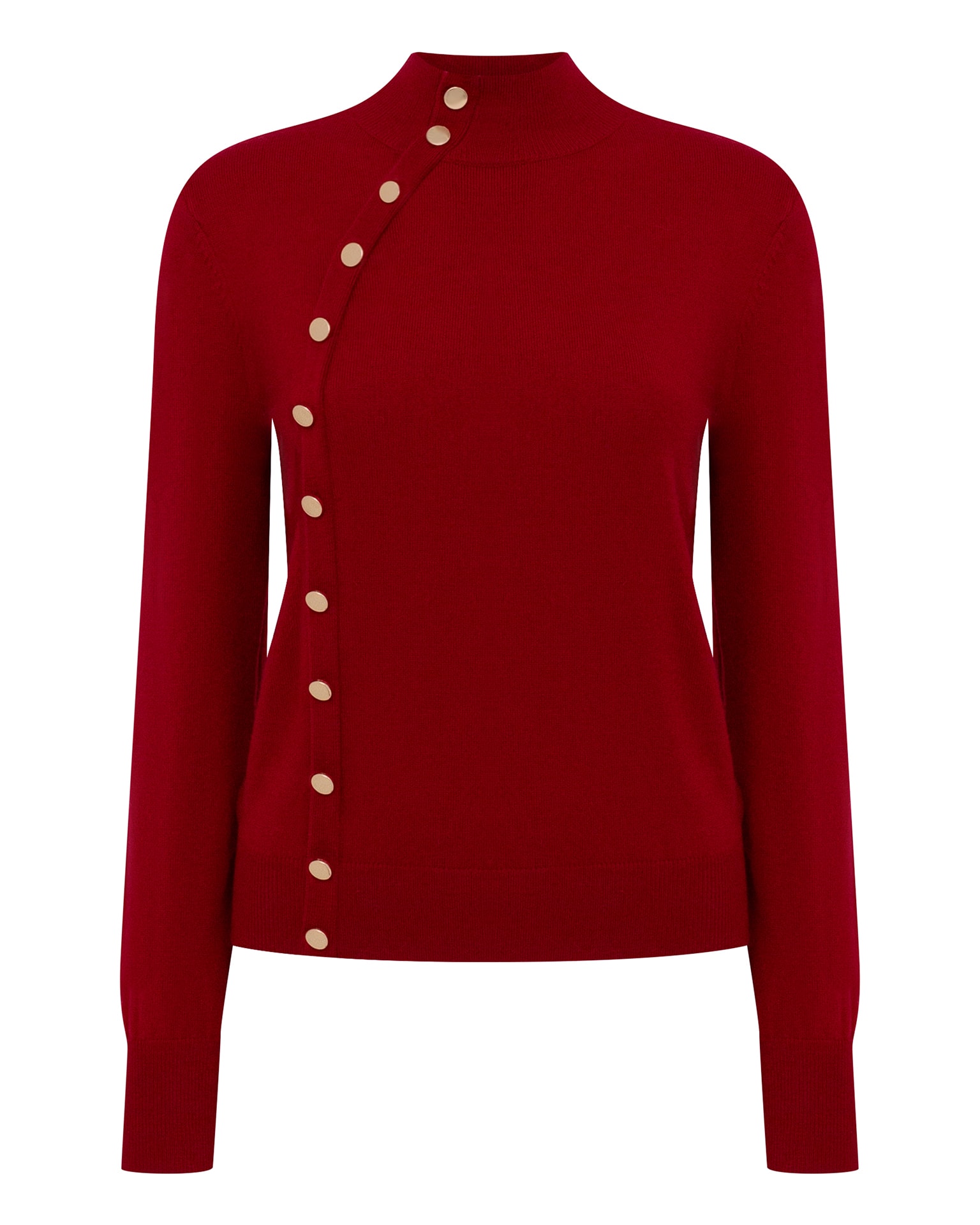 Jumper with accent buttons, Red — photo 3