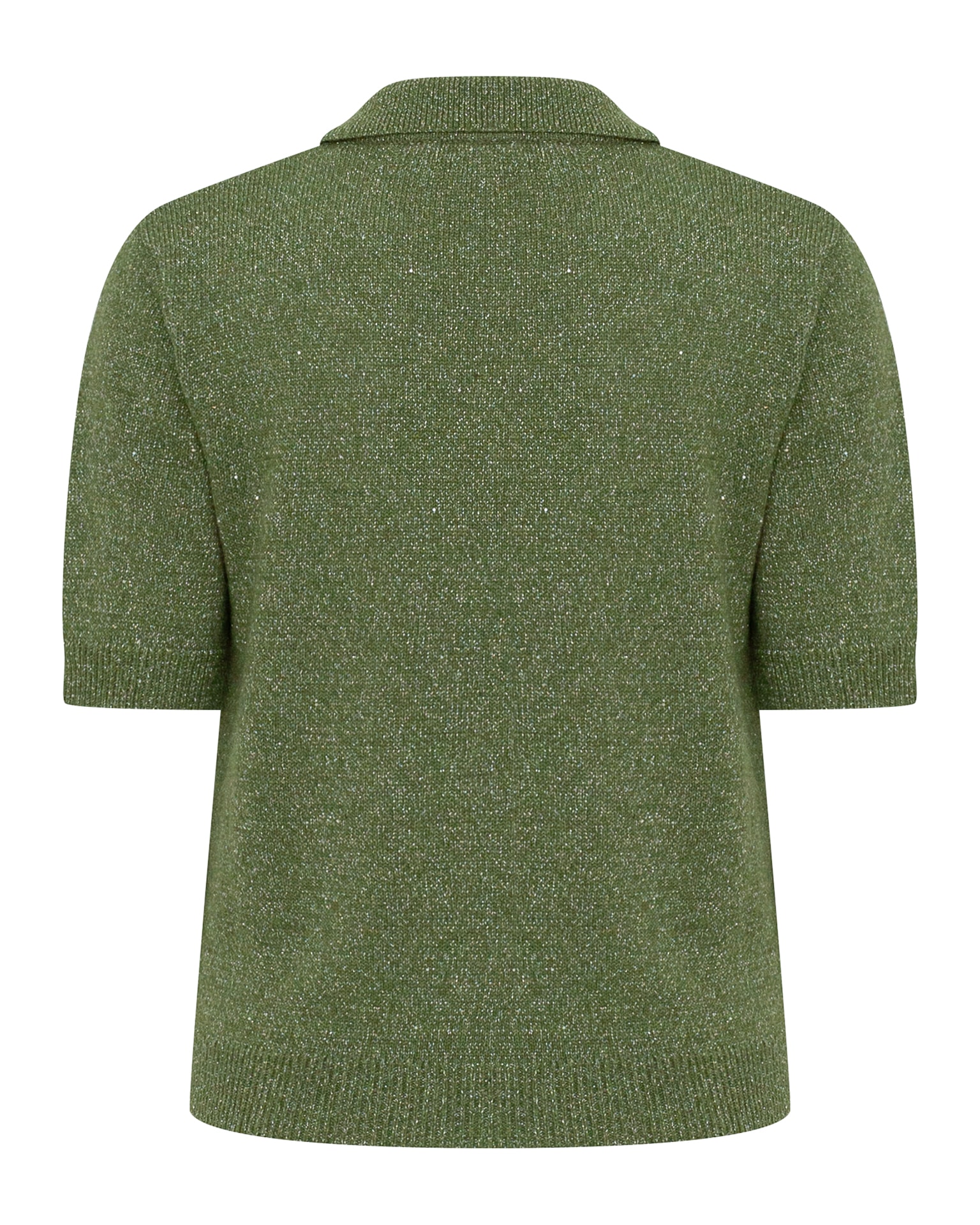 polo shirt with lurex, Green — photo 9