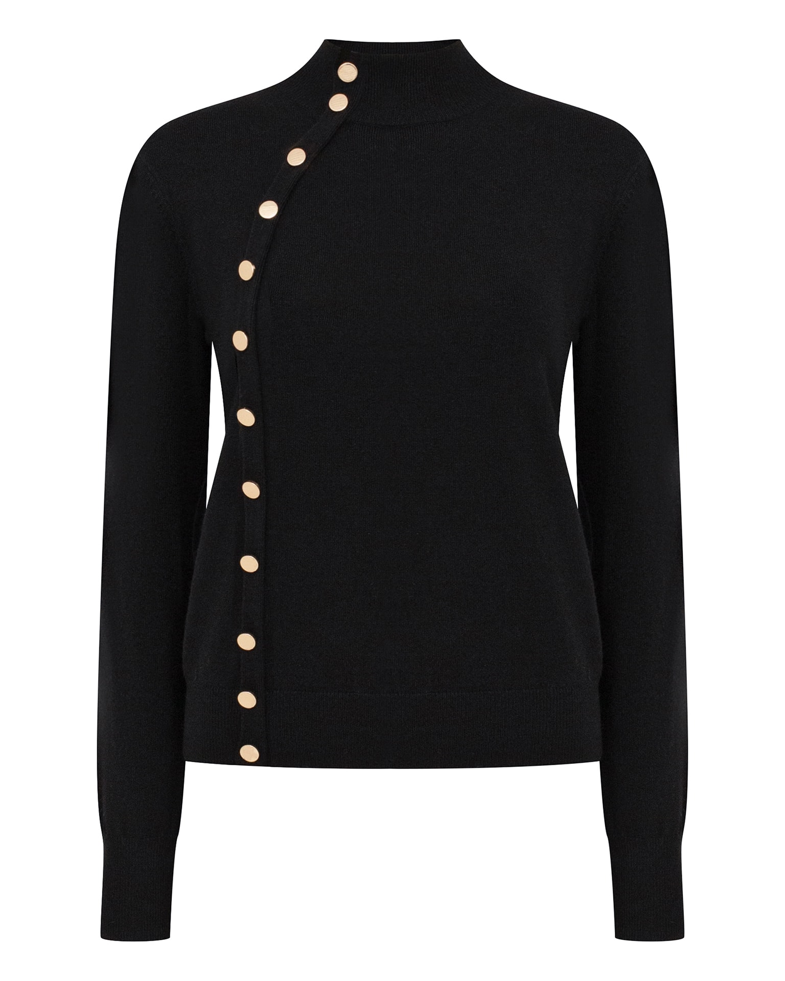 Jumper with accent buttons, Black — photo 2