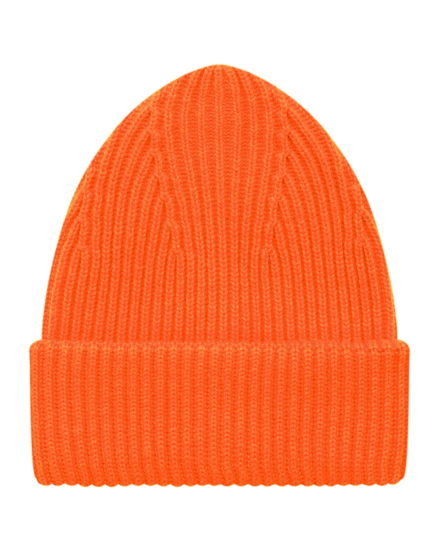 Orange ribbed wool hat, Orange — photo 2