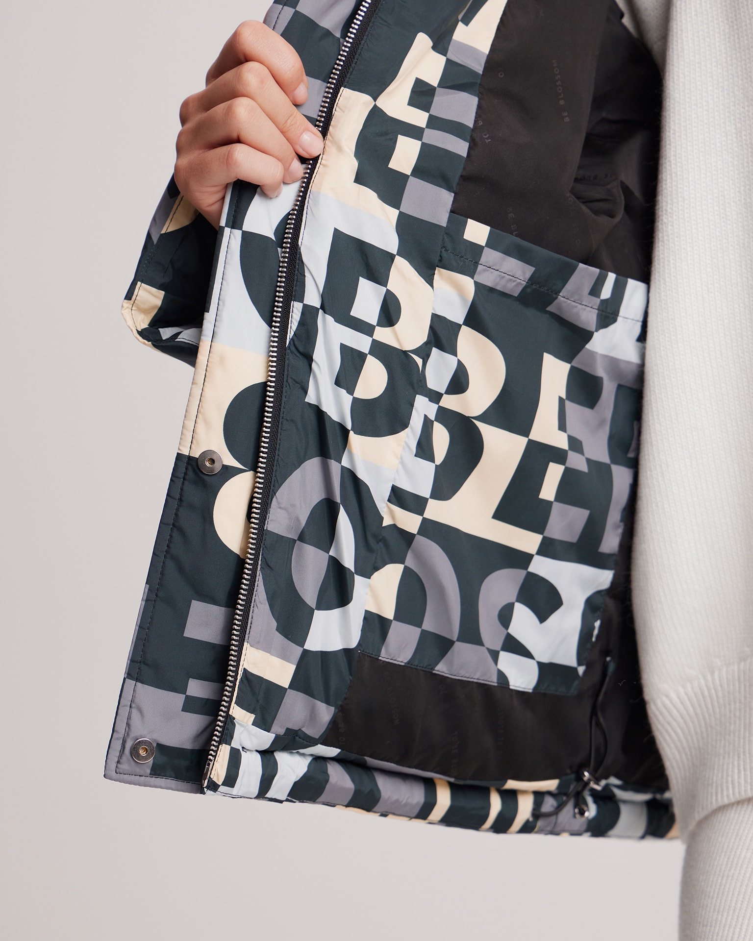 Down jacket with limited edition print, Grey — photo 8