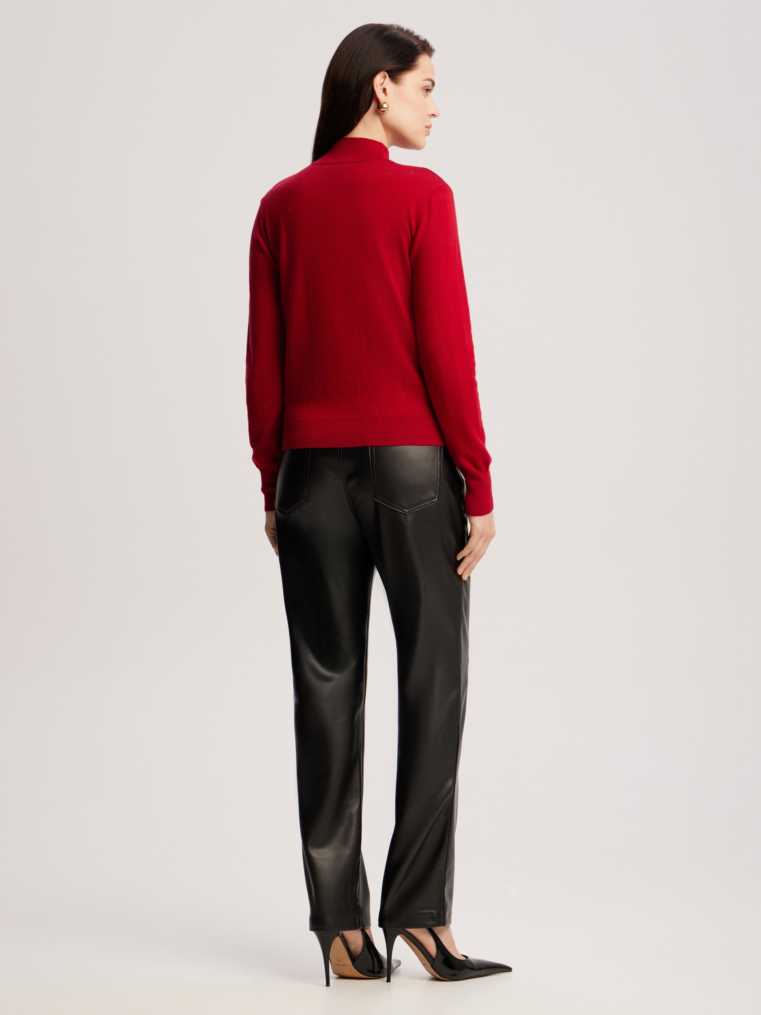 Jumper with accent buttons, Red — photo 8