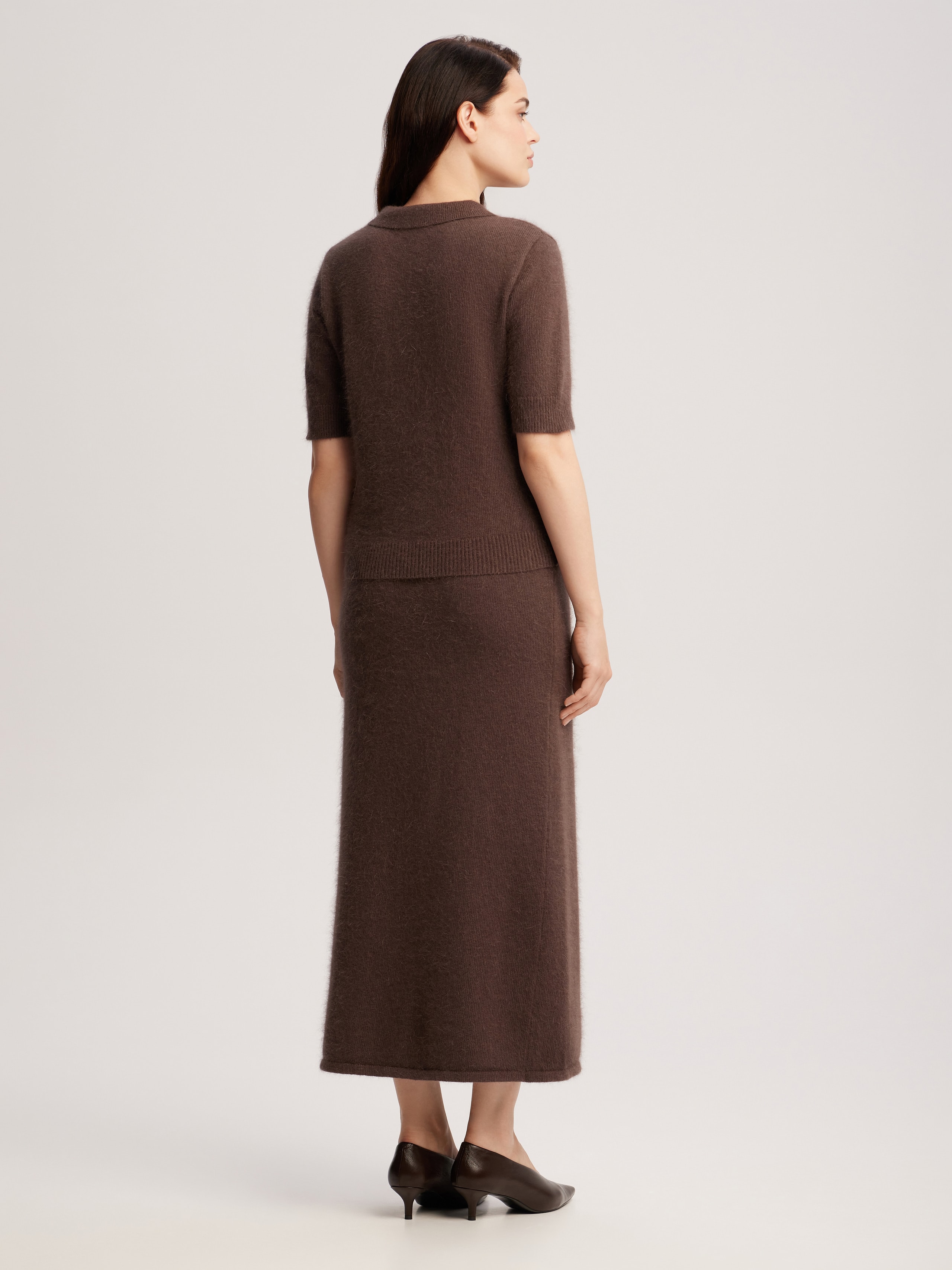 Angora midi skirt, Brown — photo 4