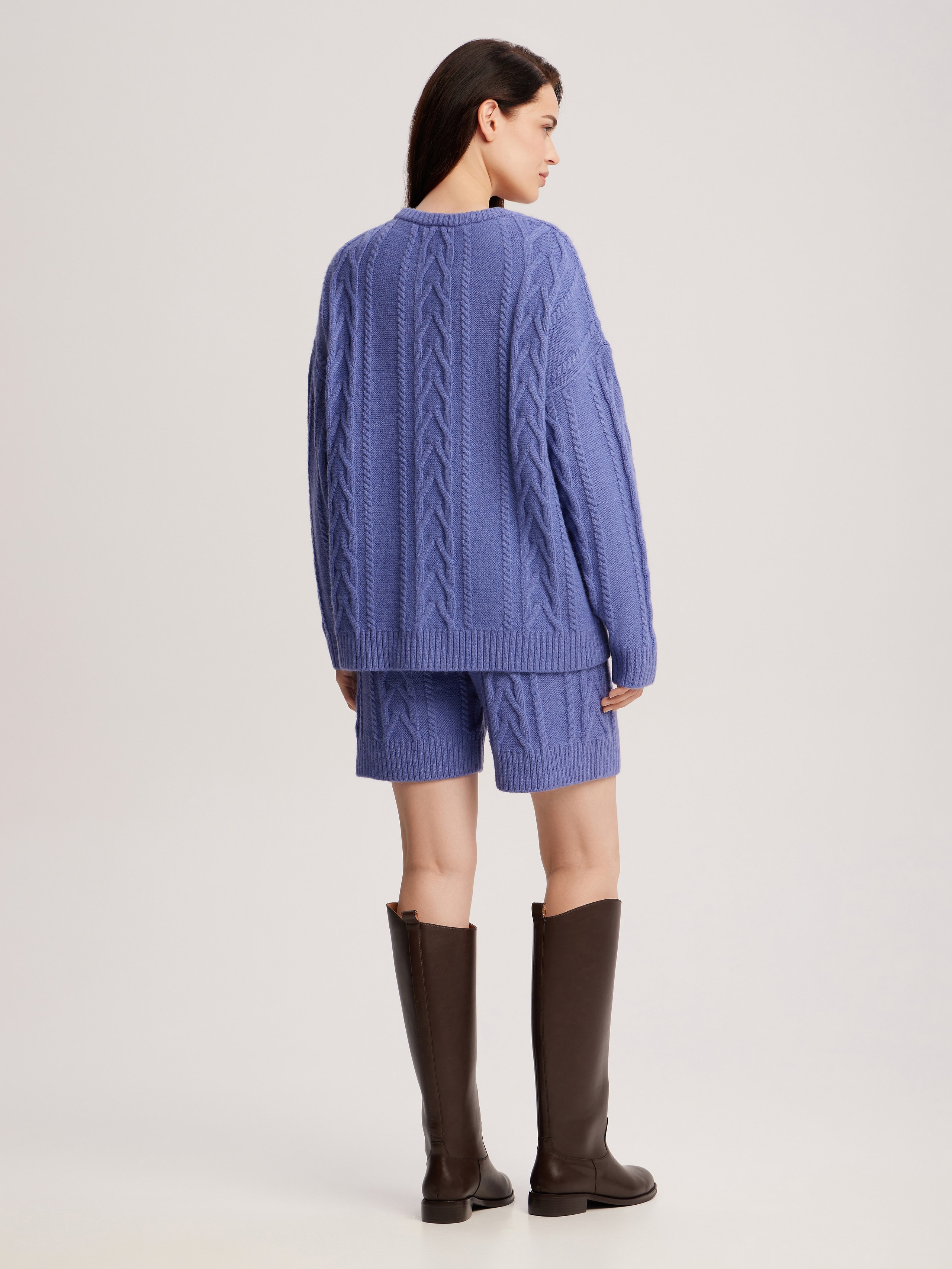Knitted suit with shorts, Blue — photo 11